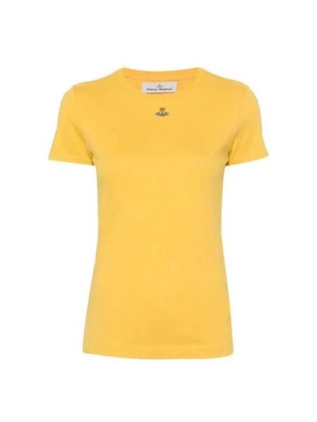 Embroided ORB Peru Short Sleeve T-Shirt Yellow - VIVIENNE WESTWOOD - BALAAN 2