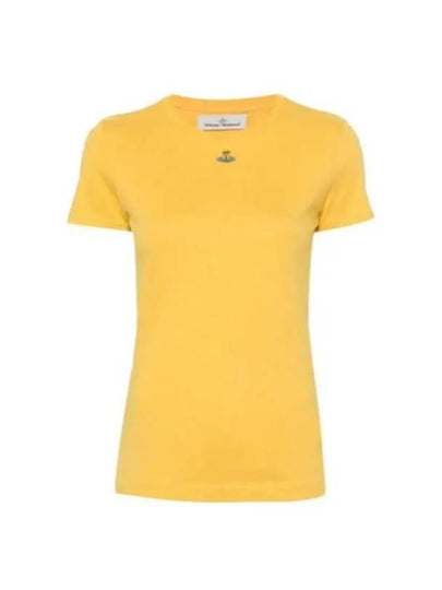 Embroided ORB Peru Short Sleeve T-Shirt Yellow - VIVIENNE WESTWOOD - BALAAN 2