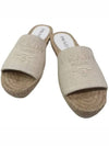 Embroidered Logo Raffia Espadrille Slippers Ivory - PRADA - BALAAN 2