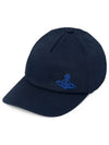 Embroidered ORB Logo Classic Ball Cap Navy - VIVIENNE WESTWOOD - BALAAN 3