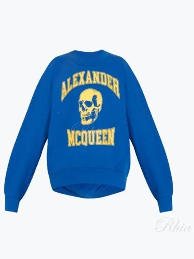 Skull Print Sweatshirt Blue - ALEXANDER MCQUEEN - BALAAN 2