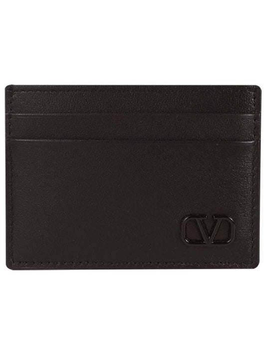 V Logo Signature Card Wallet Black - VALENTINO - BALAAN 2