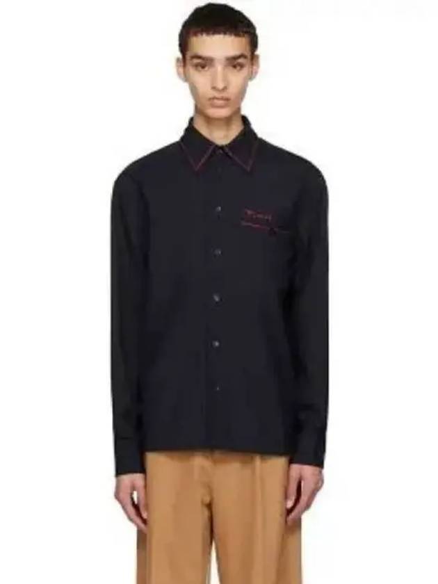 Color Block Virgin Wool Short Sleeve Shirt Black - MARNI - BALAAN 2