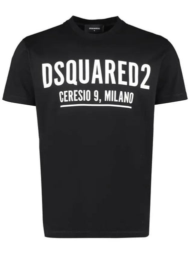 Men's Ceresio 9 Logo Short Sleeve T-Shirt Black - DSQUARED2 - BALAAN 1