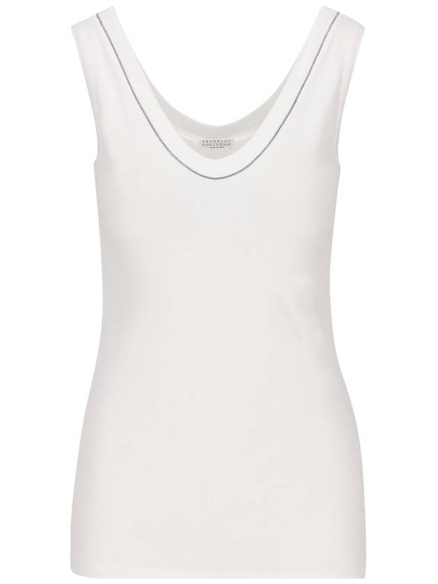 V-neck tank top M0TC8BJ312 C159 BIANCO B0170252019 - BRUNELLO CUCINELLI - BALAAN 2