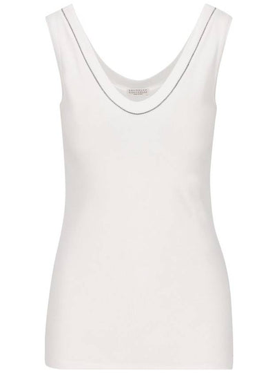 V-neck tank top M0TC8BJ312 C159 BIANCO B0170252019 - BRUNELLO CUCINELLI - BALAAN 2