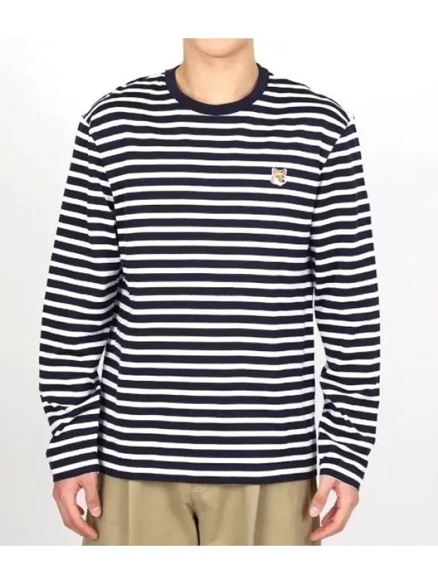 Fox Head Patch Regular Marin Long Sleeve T Shirt Navy Stripes - MAISON KITSUNE - BALAAN 2