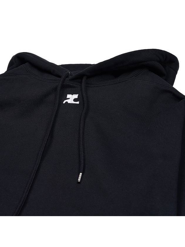 Embroidered Logo Hoodie Black - COURREGES - BALAAN 4