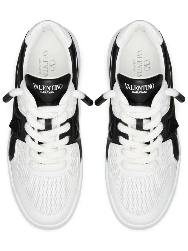 One Stud XL Low Top Sneakers Black White - VALENTINO - BALAAN 5