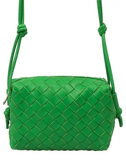 Intrecciato Loop Small Leather Cross Bag Parakeet - BOTTEGA VENETA - BALAAN 2