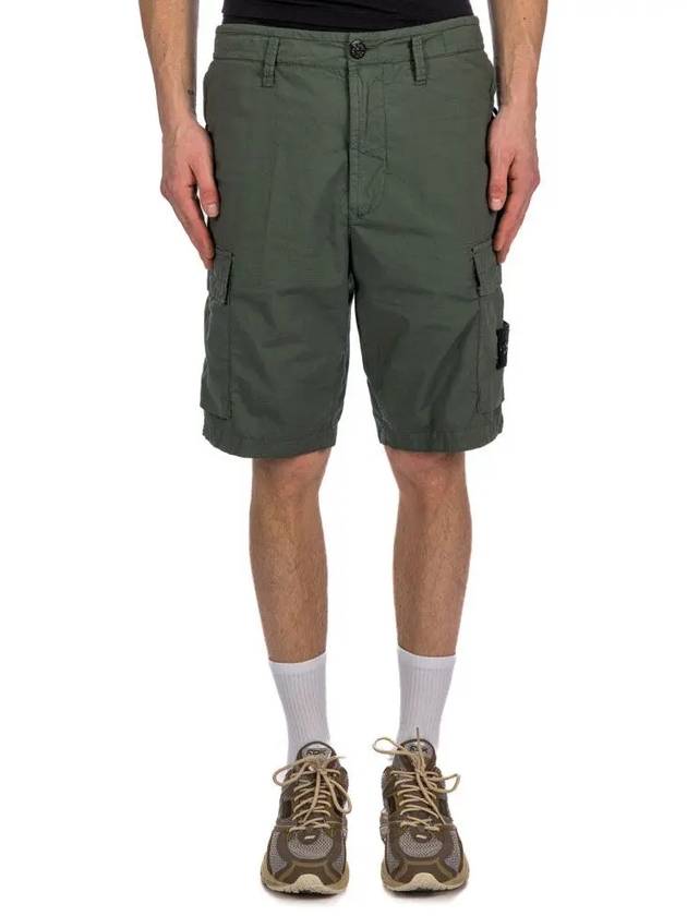 Light Stretch Cotton Bermuda Shorts Dark Green - STONE ISLAND - BALAAN 2