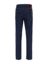 Back Logo Patch Straight Jeans Indigo Blue - GUCCI - BALAAN 3