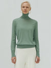 Women's Wool Turtleneck Green - LEHEE CASHMERE - BALAAN 2