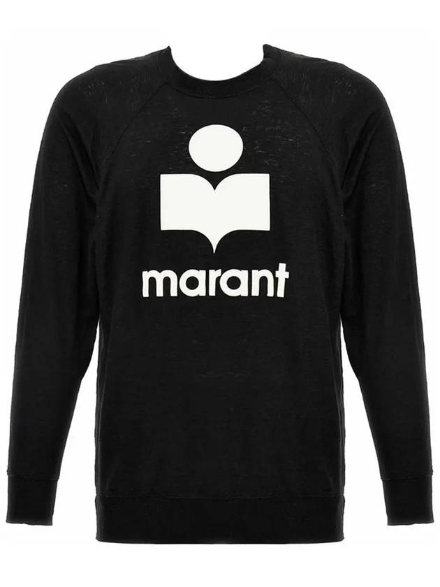 Kiefferf Logo Linen Long Sleeve T-Shirt Black - ISABEL MARANT - BALAAN 3