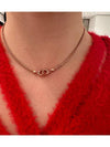 CD Navy Crystal Necklace Pink - DIOR - BALAAN 6