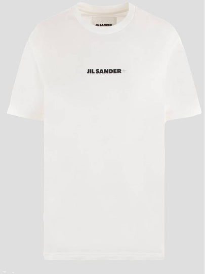 Logo Print Short Sleeve T-Shirt White - JIL SANDER - BALAAN 2