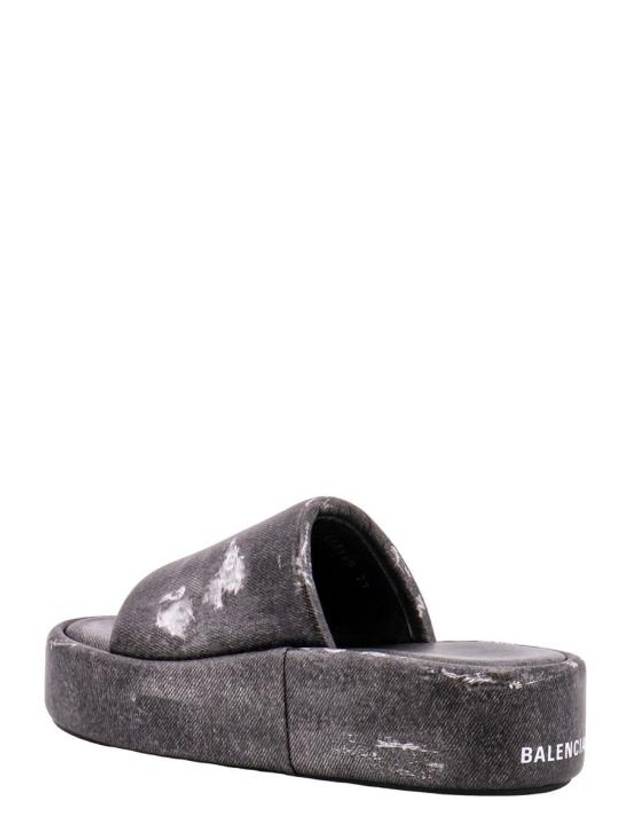 Rise Platform Slide Leather Slippers Black - BALENCIAGA - BALAAN 4