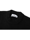 Round Neck Wappen Organic Knit Top Black - STONE ISLAND - BALAAN 4