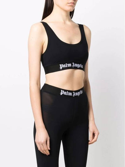 CLASSIC LOGO SPORT BRA  BLACK WHITE - PALM ANGELS - BALAAN 2