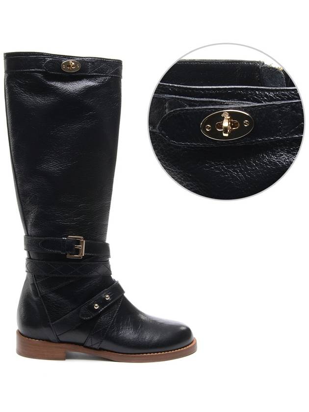 Women's Biker Leather Boots - MULBERRY - BALAAN 1