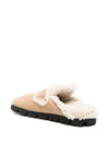 Women's Triangle Logo Shearling Lining Slippers Ecru - PRADA - BALAAN 4