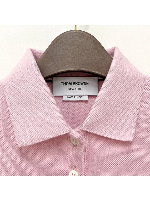 Classic Pique 4-Bar Polo Shirt Pink - THOM BROWNE - BALAAN 7