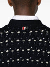 Donegal Cable Classic Wool Cardigan Navy - THOM BROWNE - BALAAN 6