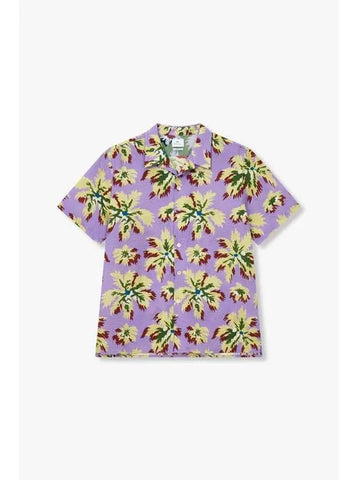 PS palm tree pattern seersucker shirt violet - PAUL SMITH - BALAAN 1