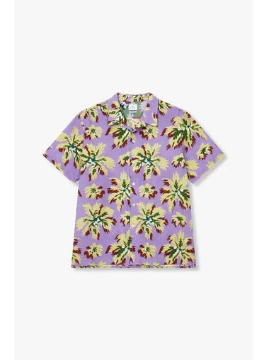 PS palm tree pattern seersucker shirt violet - PAUL SMITH - BALAAN 1