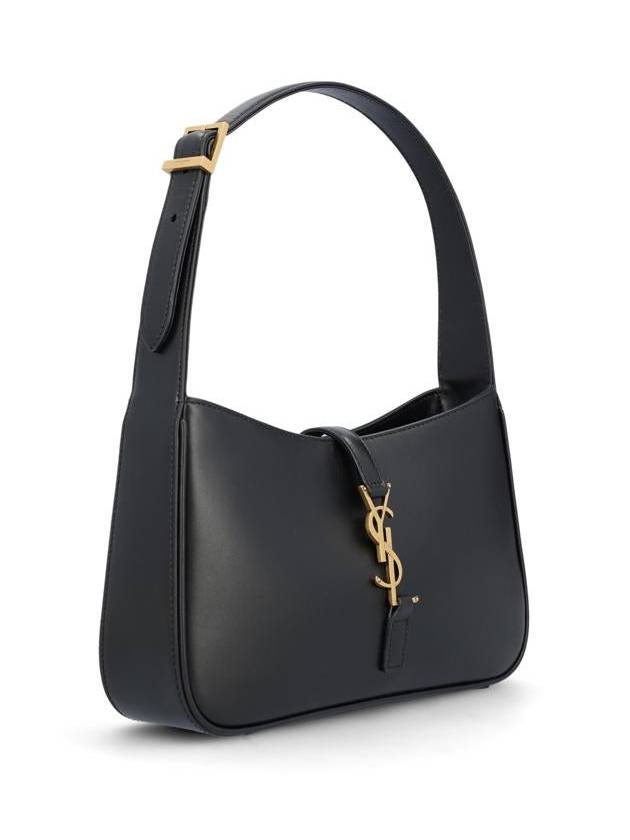 Le 5 A 7 Smooth Leather Hobo Shoulder Bag Black - SAINT LAURENT - BALAAN 4