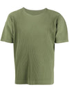 Pleated Short Sleeve T-Shirt Green - ISSEY MIYAKE - BALAAN 1