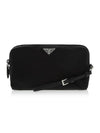 Triangle Logo Re-Nylon Pouch Bag Black - PRADA - BALAAN 1