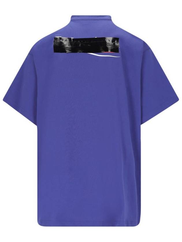 Gaffer Political Campaign Short Sleeve T-Shirt Blue - BALENCIAGA - BALAAN 3