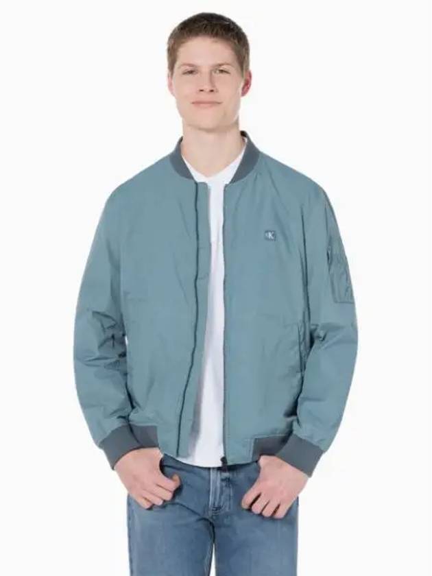 JEANS Men s Goblin Blue Nylon Bomber Jacket J323578 CFQ - CALVIN KLEIN - BALAAN 1