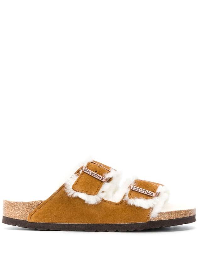 Arizona Shearling Suede Slippers Mink - BIRKENSTOCK - BALAAN 4