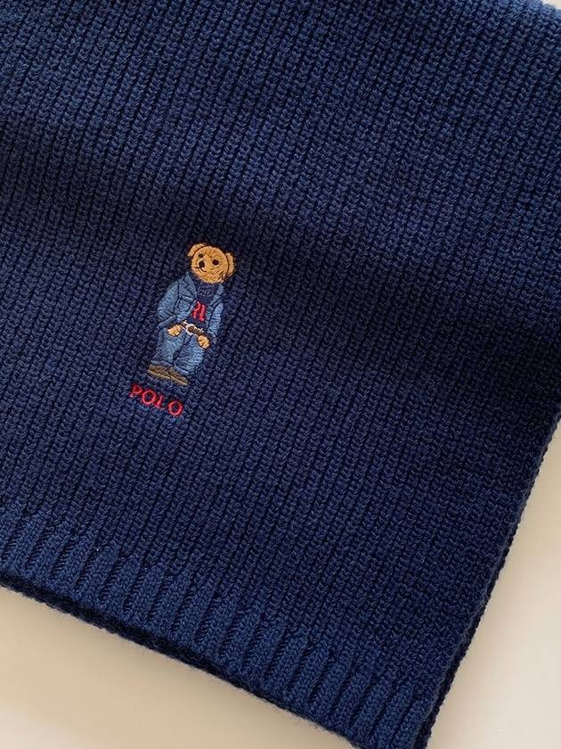 Women Men Bear Scarf Embroidery Knit Muffler Navy PC1269 433 - POLO RALPH LAUREN - BALAAN 4