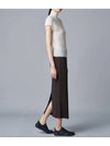 Skirt hatching pleated dark brown size 2 - ISSEY MIYAKE - BALAAN 3