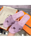 Women's Oran Sandals Calfskin Absong Violet Purple - HERMES - BALAAN 2