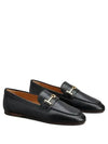 Women's Double T Logo Leather Loafers Black - TOD'S - BALAAN 2