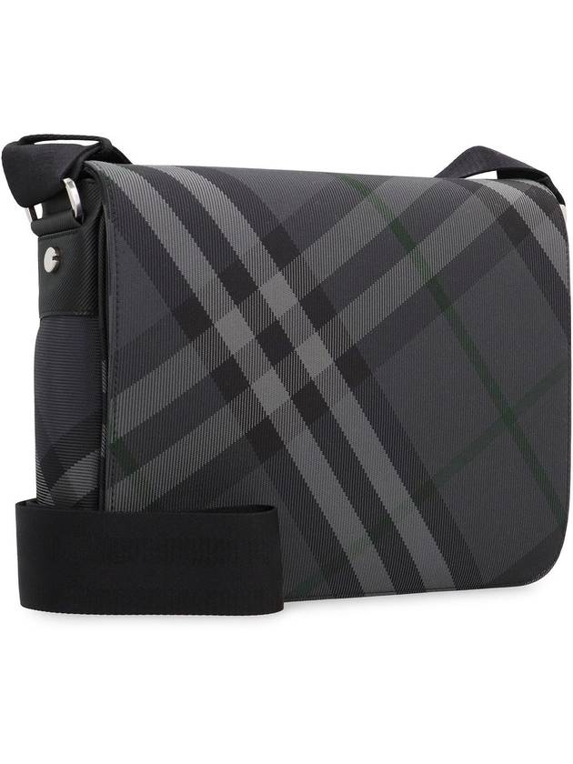 Grid Check Messenger Bag Charcoal - BURBERRY - BALAAN 4