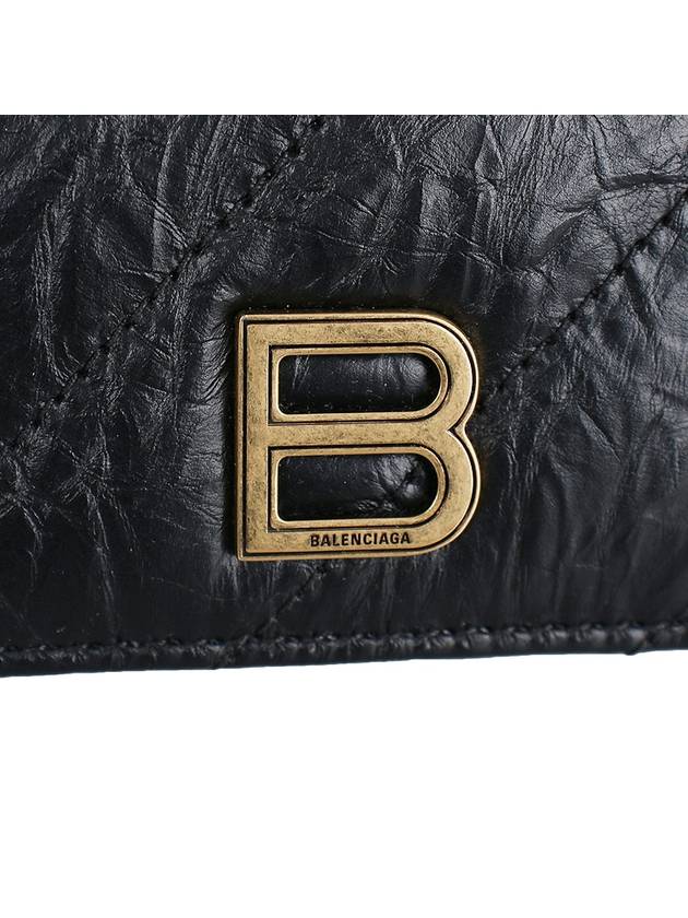 Crush Quotted Calfskin Card Wallet Black - BALENCIAGA - BALAAN 5