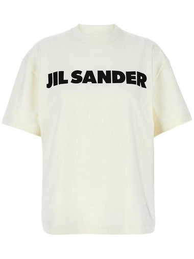 Print Logo Short Sleeve T-Shirt White - JIL SANDER - BALAAN 1