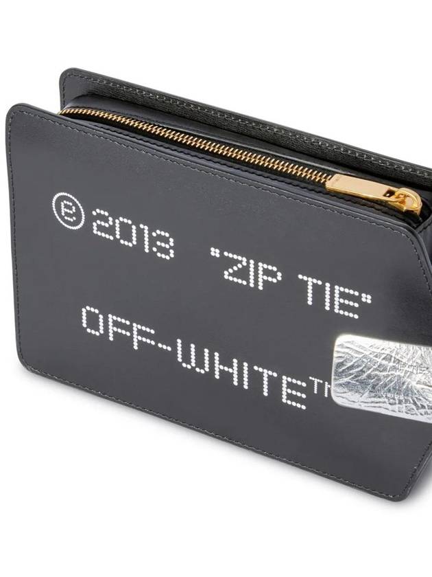 23 fw Black Leather Zipper Tie Medium Clutch OWNS026F23LEA0011000 B0480784538 - OFF WHITE - BALAAN 4