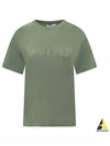 Embroidery Logo Cotton Short Sleeve T-Shirt Green - JW ANDERSON - BALAAN 2