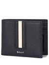 Ribbon Bifold Leather Half Wallet Navy - BALLY - BALAAN 2