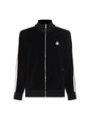 Genius Logo Patch Zip-Up Jacket Black - MONCLER - BALAAN 1