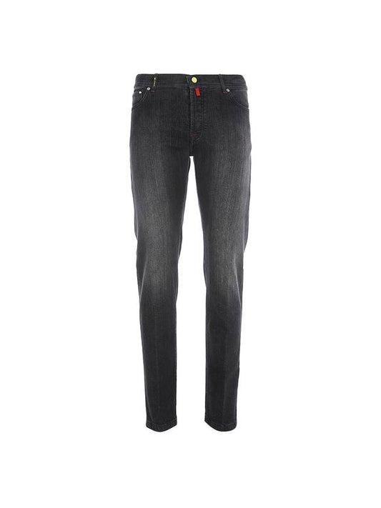Men's Cotton Straight Jeans Black - KITON - BALAAN 2