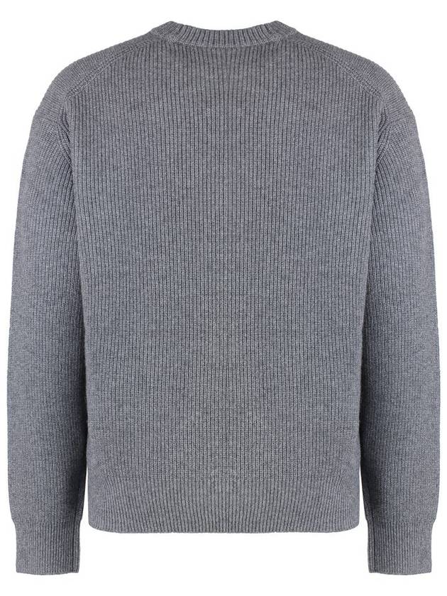 Bold Fox Head Patch Comfort Ribbed Knit Top Grey Melange - MAISON KITSUNE - BALAAN 3