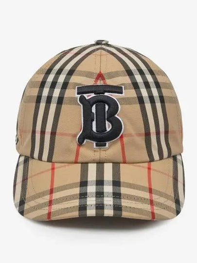 Monogram Motif Vintage Check Cotton Baseball Cap Archive Beige - BURBERRY - BALAAN 2