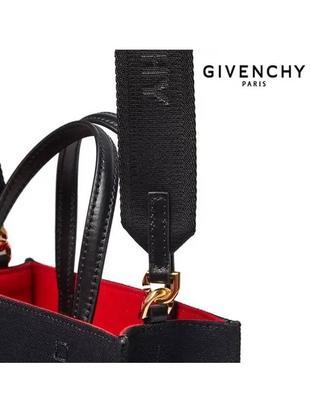Mini G-Tote Shopping Bag In Canvas Black - GIVENCHY - BALAAN 7